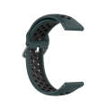 20mm Universal Sports Two Colors Silicone Replacement Strap Watchband(Cyan Blue Black)