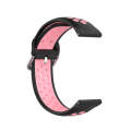 22mm Universal Sports Two Colors Silicone Replacement Strap Watchband(Black Pink)