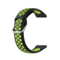 22mm Universal Sports Two Colors Silicone Replacement Strap Watchband(Black Lime)