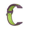 22mm Universal Sports Two Colors Silicone Replacement Strap Watchband(Purple Lime)