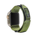 Nylon Two Section Watch Band For Apple Watch SE 2023 44mm(Dark Green)