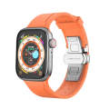 Metal Butterfly Buckle Silicone Watch Band For Apple Watch SE 2023 44mm(Orange)