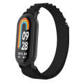 For Xiaomi Mi Band 8 Metal Plug Loop Nylon Watch Band(Black+Black)