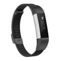 For Fitbit Alta / Alta HR / ACE Watch Button Mesh Metal Replacement Strap Watchband, Size:S(Black)
