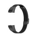 For Fitbit Alta / Alta HR / ACE Watch Button Mesh Metal Replacement Strap Watchband, Size:S(Black)