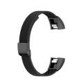 For Fitbit Alta / Alta HR / ACE Watch Button Mesh Metal Replacement Strap Watchband, Size:L(Black)