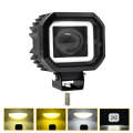 S12 Motorcycle Square Fisheye Lens Spotlight(Black)