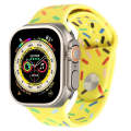 Rainbow Raindrops Silicone Watch Band For Apple Watch Ultra 2 49mm(Yellow)