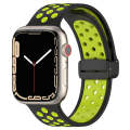 For Apple Watch SE 2022 40mm Magnetic Buckle Silicone Watch Band(Black Limes)