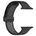 For Apple Watch SE 2023 40mm Magnetic Buckle Silicone Watch Band(Black Grey)