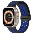 For Apple Watch SE 2023 40mm Magnetic Buckle Silicone Watch Band(Black Blue)