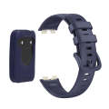 For Huawei Band 8 Silicone Protective Case + Silicone Watch Band Kit(Navy Blue)