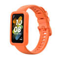 For Huawei Band 8 Silicone Protective Case + Silicone Watch Band Kit(Orange)
