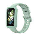 For Huawei Band 8 Silicone Protective Case + Silicone Watch Band Kit(Light Green)