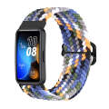 For Huawei Band 8 Nylon Braided Buckle Watch Band(Colorful Denim)