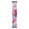 For Apple Watch Ultra 49mm Painted Pattern Nylon Replacement Watch Band(Ladder Purple Blue)