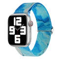 For Apple Watch 7 45mm Painted Pattern Nylon Replacement Watch Band(Ocean Blue)