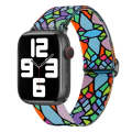 For Apple Watch SE 40mm Painted Pattern Nylon Replacement Watch Band(Geometric Rainbow)