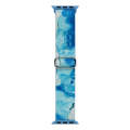 For Apple Watch SE 44mm Painted Pattern Nylon Replacement Watch Band(Ocean Blue)