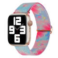 For Apple Watch SE 44mm Painted Pattern Nylon Replacement Watch Band(Flower Butterfly)