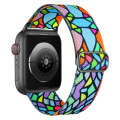 For Apple Watch 5 44mm Painted Pattern Nylon Replacement Watch Band(Geometric Rainbow)