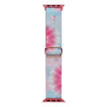 For Apple Watch SE 2023 44mm Painted Pattern Nylon Replacement Watch Band(Flower Butterfly)