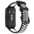 For Huawei Band 8 Two Color Silicone Replacement Watch Band(Black White)