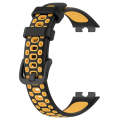 For Huawei Band 8 Two Color Silicone Replacement Watch Band(Black Yellow)
