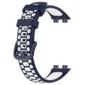 For Huawei Band 8 Two Color Silicone Replacement Watch Band(Midnight Blue White)