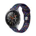 22mm Universal Reverse Buckle Colorful Oval Dot Pattern Silicone Watch Band(Dark Blue)