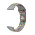 22mm Universal Reverse Buckle Colorful Oval Dot Pattern Silicone Watch Band(Grey)