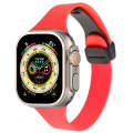 For Apple Watch Ultra 49mm Magnetic Buckle Slim Silicone Watch Band(Red)