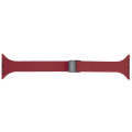 For Apple Watch SE 2022 40mm Magnetic Buckle Slim Silicone Watch Band(Wine Red)