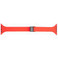 For Apple Watch SE 44mm Magnetic Buckle Slim Silicone Watch Band(Red)