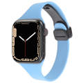 For Apple Watch Series 5 44mm Magnetic Buckle Slim Silicone Watch Band(Light Blue)