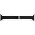 For Apple Watch Series 4 44mm Magnetic Buckle Slim Silicone Watch Band(Black)