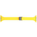 For Apple Watch Series 3 38mm Magnetic Buckle Slim Silicone Watch Band(Yellow)