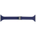 For Apple Watch Series 3 42mm Magnetic Buckle Slim Silicone Watch Band(Midnight Blue)