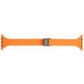 For Apple Watch Series 3 42mm Magnetic Buckle Slim Silicone Watch Band(Orange)