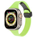 For Apple Watch Ultra 2 49mm Magnetic Buckle Slim Silicone Watch Band(Green)