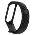 For Xiaomi 3 / 4 Strap Diamond Texture Silicone Watch Band, Belt Length23cm(Black)