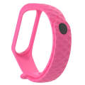 For Xiaomi 3 / 4 Strap Diamond Texture Silicone Watch Band, Belt Length23cm(Rose Red)