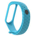 For Xiaomi 3 / 4 Strap Diamond Texture Silicone Watch Band, Belt Length23cm(Light Blue)