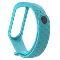 For Xiaomi 3 / 4 Strap Diamond Texture Silicone Watch Band, Belt Length23cm(Teal)