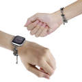 For Apple Watch 42mm Pearl Bracelet Metal Watch Band(Black)