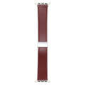 For Apple Watch Ultra 49mm Magnetic Buckle Skin Feel Leather Watch Band(Wine Red)