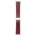 For Apple Watch Serie 7 41mm Magnetic Buckle Skin Feel Leather Watch Band(Wine Red)