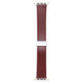 For Apple Watch SE 2023 44mm Magnetic Buckle Skin Feel Leather Watch Band(Wine Red)