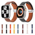 For Apple Watch 42mm Magnetic Buckle Skin Feel Leather Watch Band(Orange)