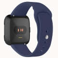 For Fitbit Versa 2 / Fitbit Versa / Fitbit Versa Lite Solid Color Silicone Watch Band, Size:L(Navy)